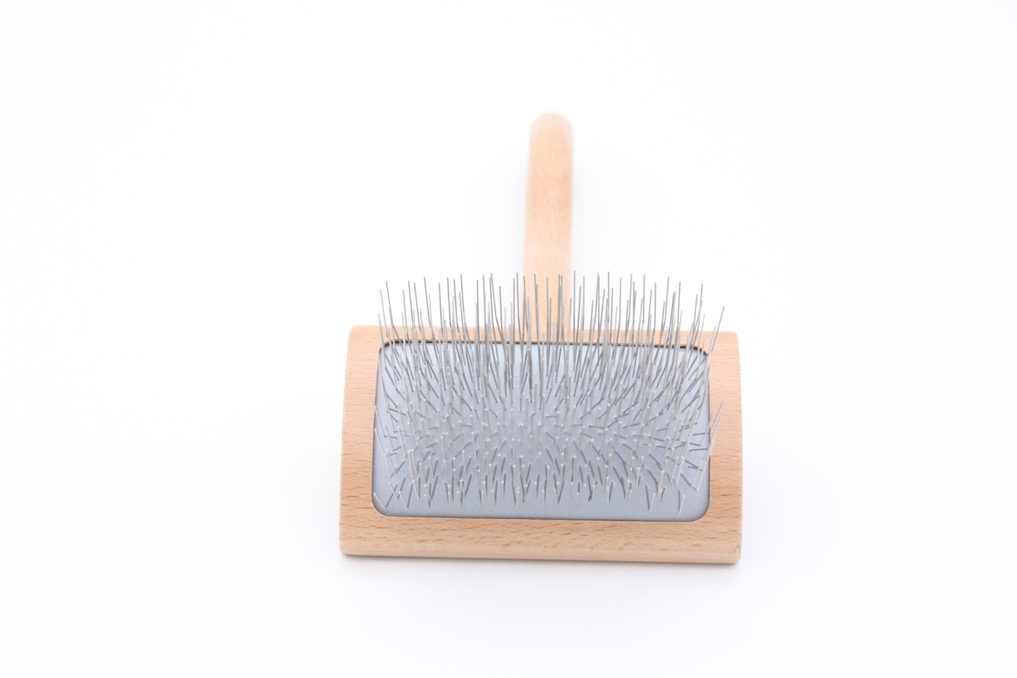TCS Curved Pet Slicker Brush Small Wooden Handle