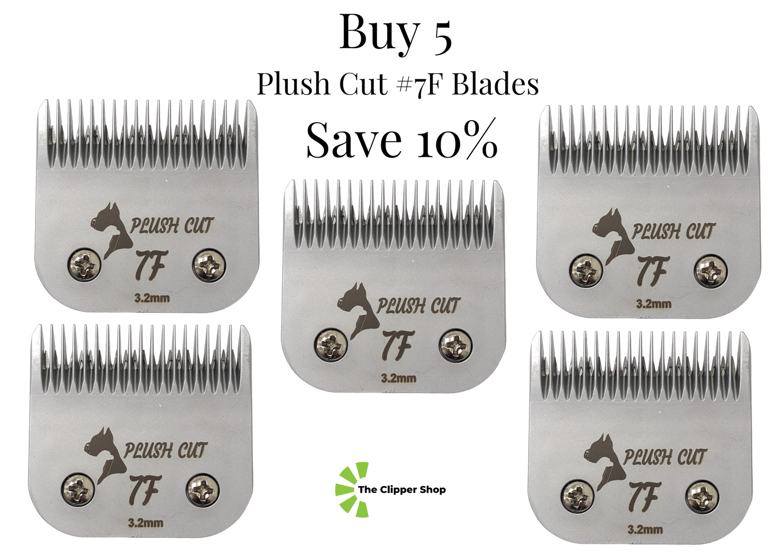 Plush Cut #7F A5 Clipper Blade 5-Pack