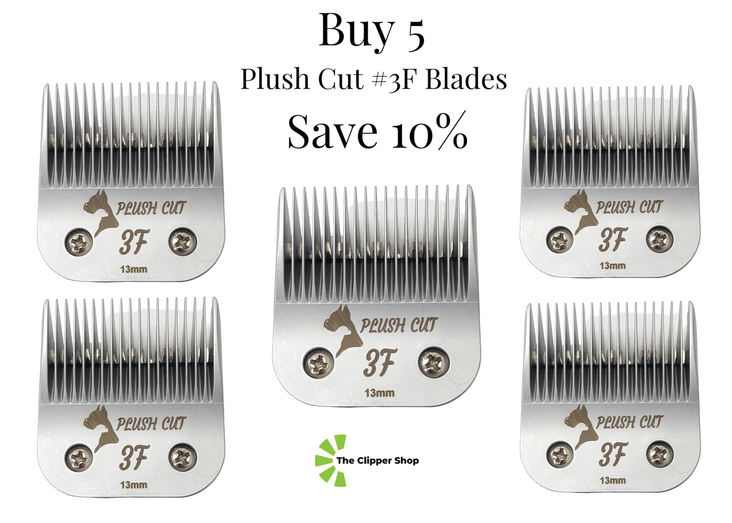 Plush Cut #3F A5 Clipper Blade 13mm 1/2 Inch 5-Pack
