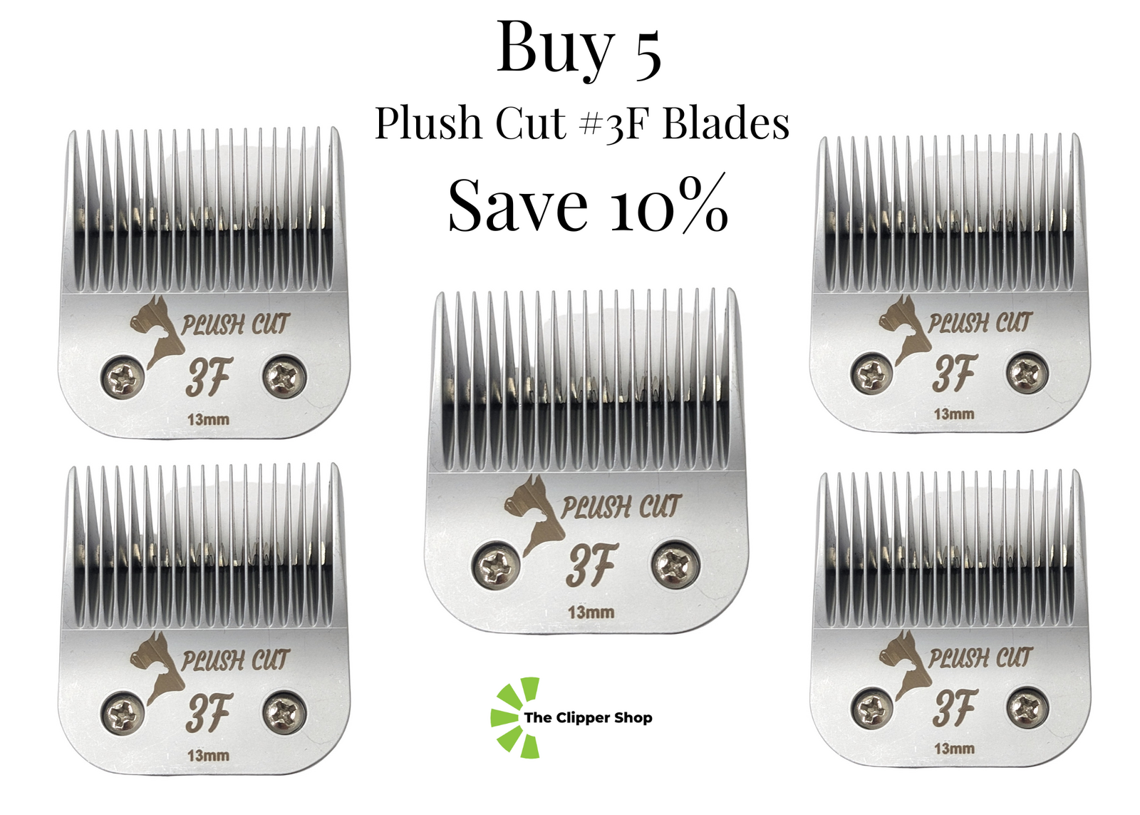 Plush Cut #3F A5 Clipper Blade 13mm 1/2 Inch 5-Pack
