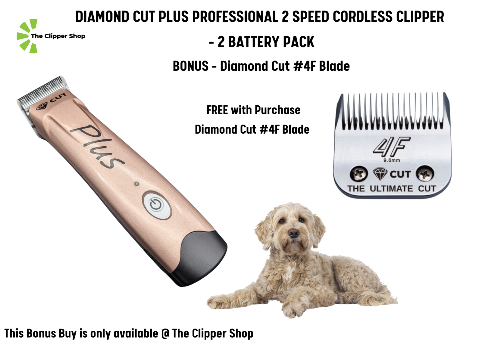 Diamond Cut Plus 2 Speed Cordless Clipper 2 Battery Pack