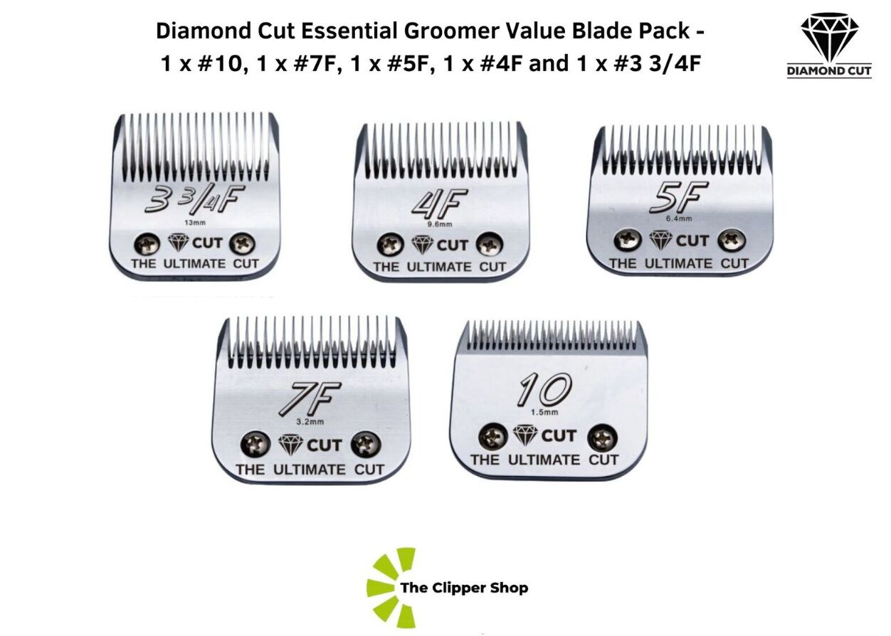 Diamond Cut Essential Blade Value Pack #3 3/4F #4F #5F #7F #10