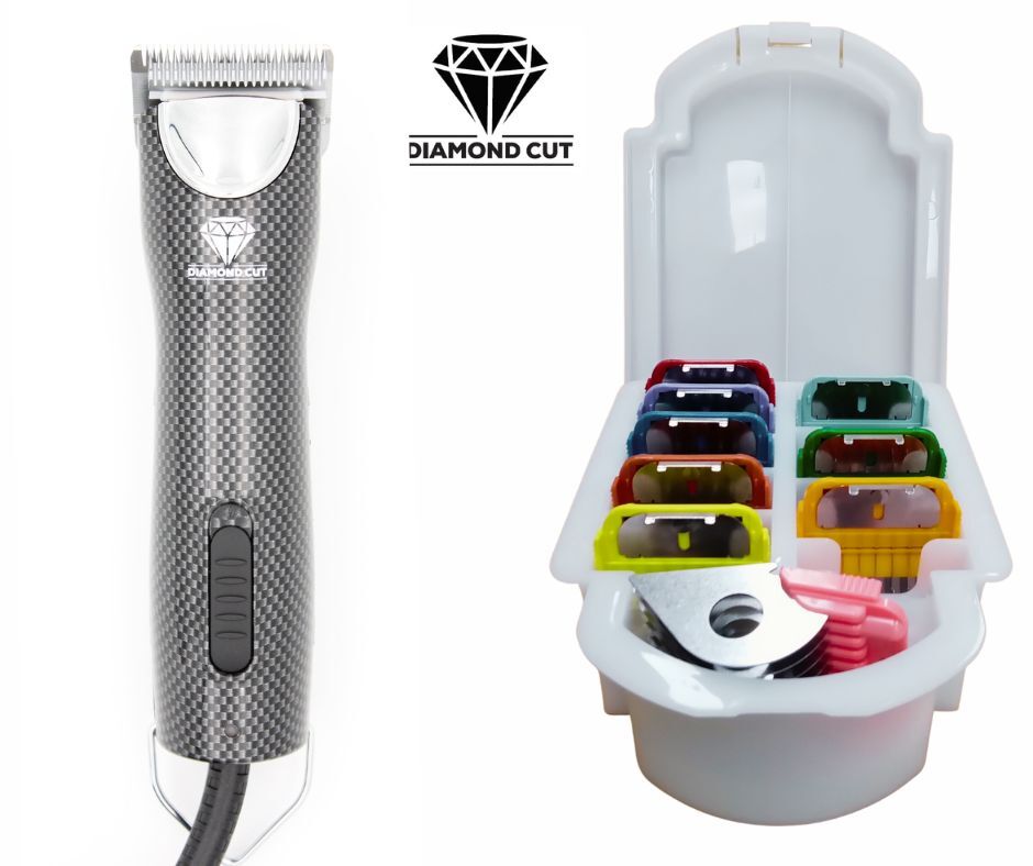 Diamond Cut 2 Speed Pet Clipper & 9-Piece Attachment Comb Set