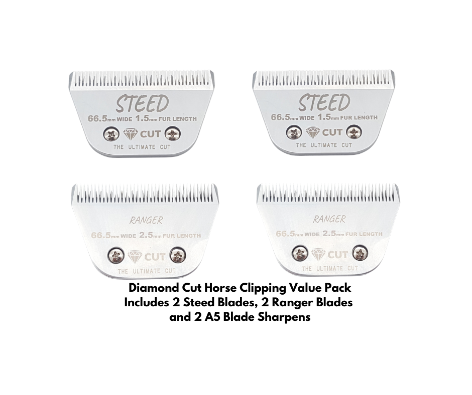 Diamond Cut Horse Clipping Blade Value Pack 2 Steed 2 Ranger Blades
