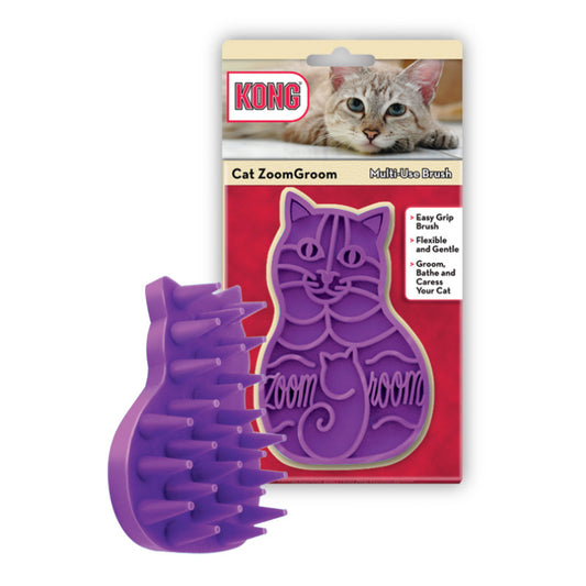 KONG Cat Zoom Groom Purple Massage Brush