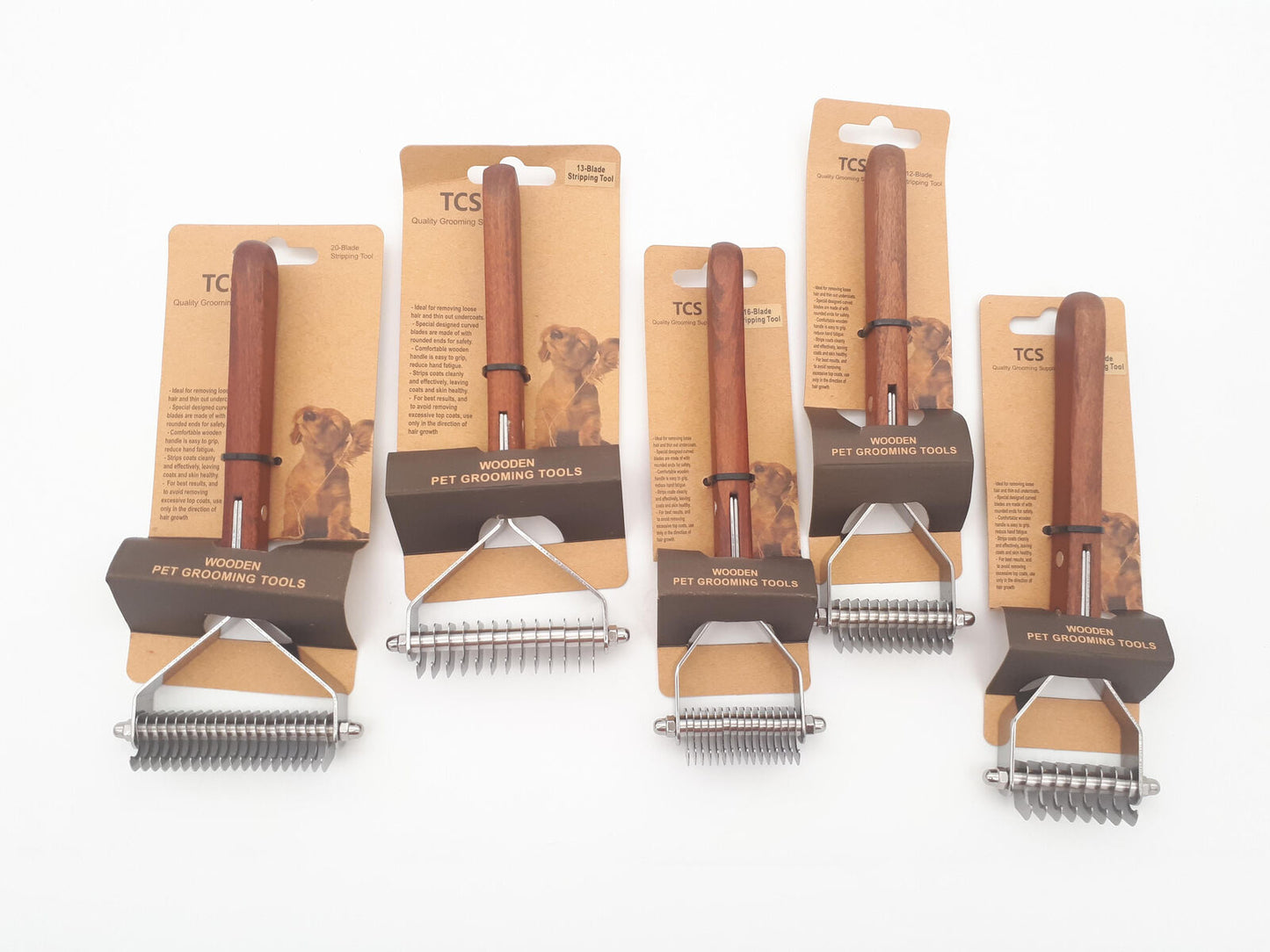 TCS Wooden Stripping Combs Value Pack of 5