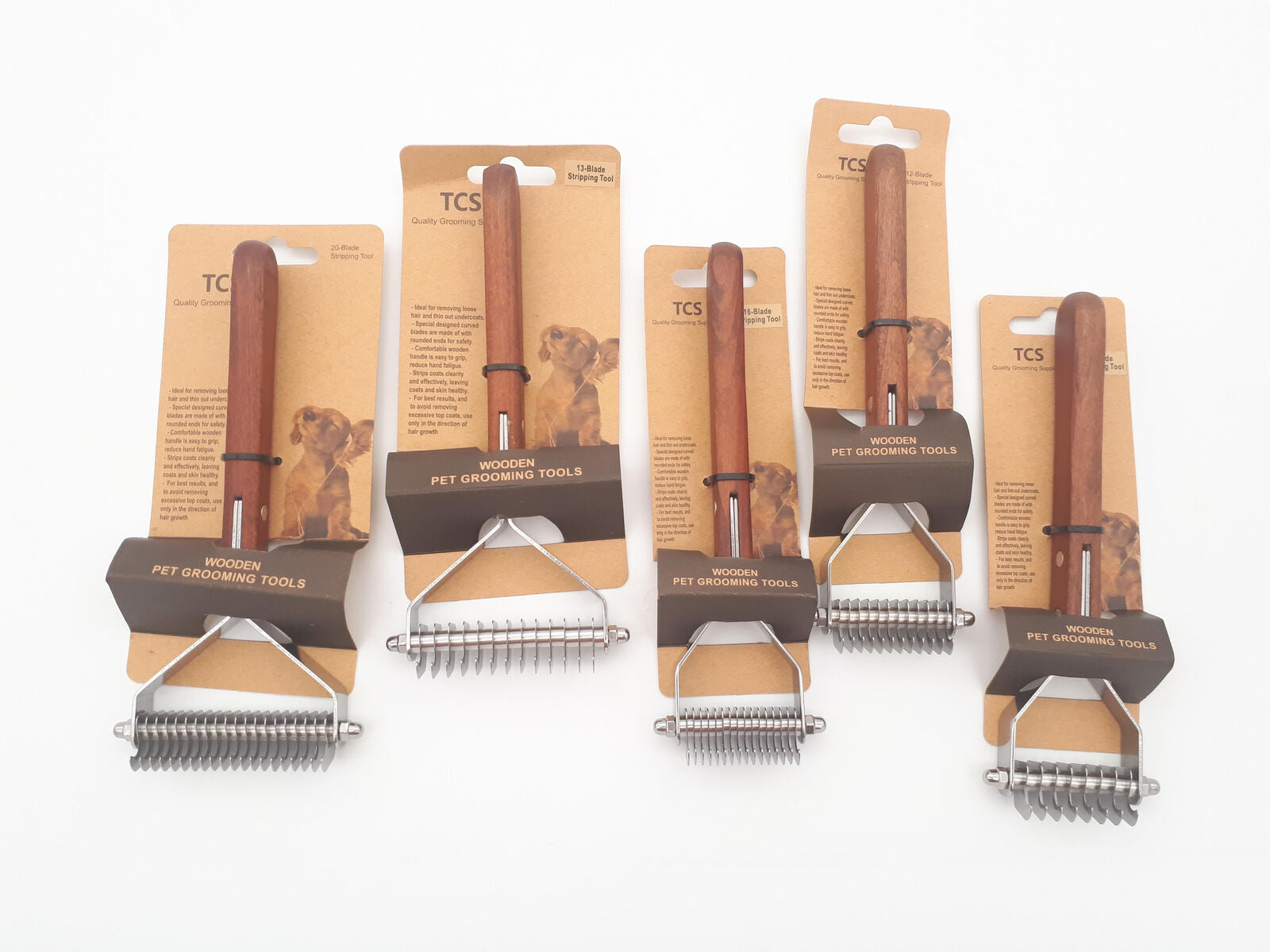TCS Wooden Stripping Combs Value Pack of 5