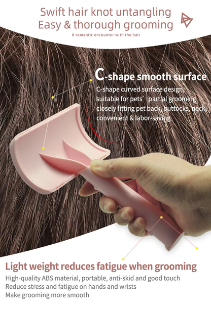TCS Firm Pin Curved Pet Slicker Brush Pink