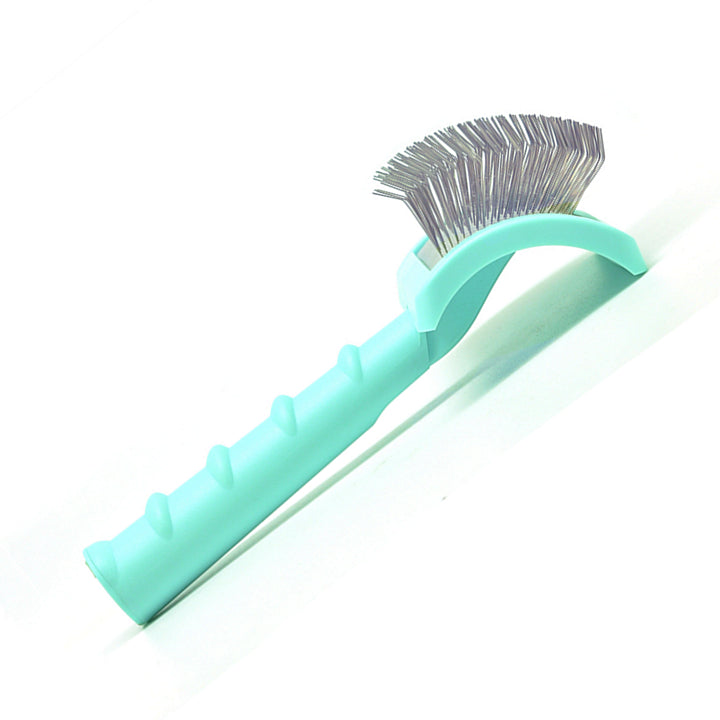 TCS Extra Long Pin Curved Pet Slicker Brush Green