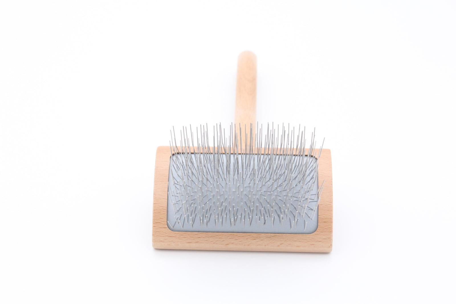 TCS Curved Pet Slicker Brush Small Wooden Handle
