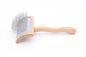 TCS Curved Pet Slicker Brush Small Wooden Handle