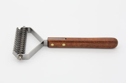 TCS Wooden Stripping Comb 13-Blade Wide Dematting Rake