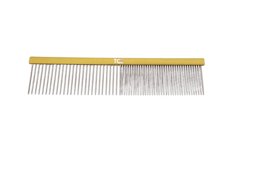 TCS Alloy Handle 50/50 Grooming Comb Gold