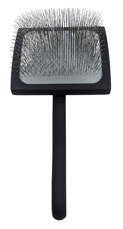 TCS Curved Wooden Pet Slicker Brush Large Black 25mm Pins