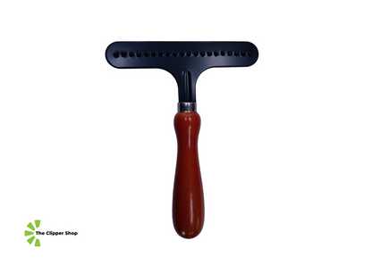TCS Wooden Handle Pet Grooming Rake Comb